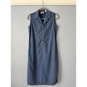 Liz Claiborne Dress Womens Size‎ 8 Blue Strip Sleeveless Midi Cottage Everyday